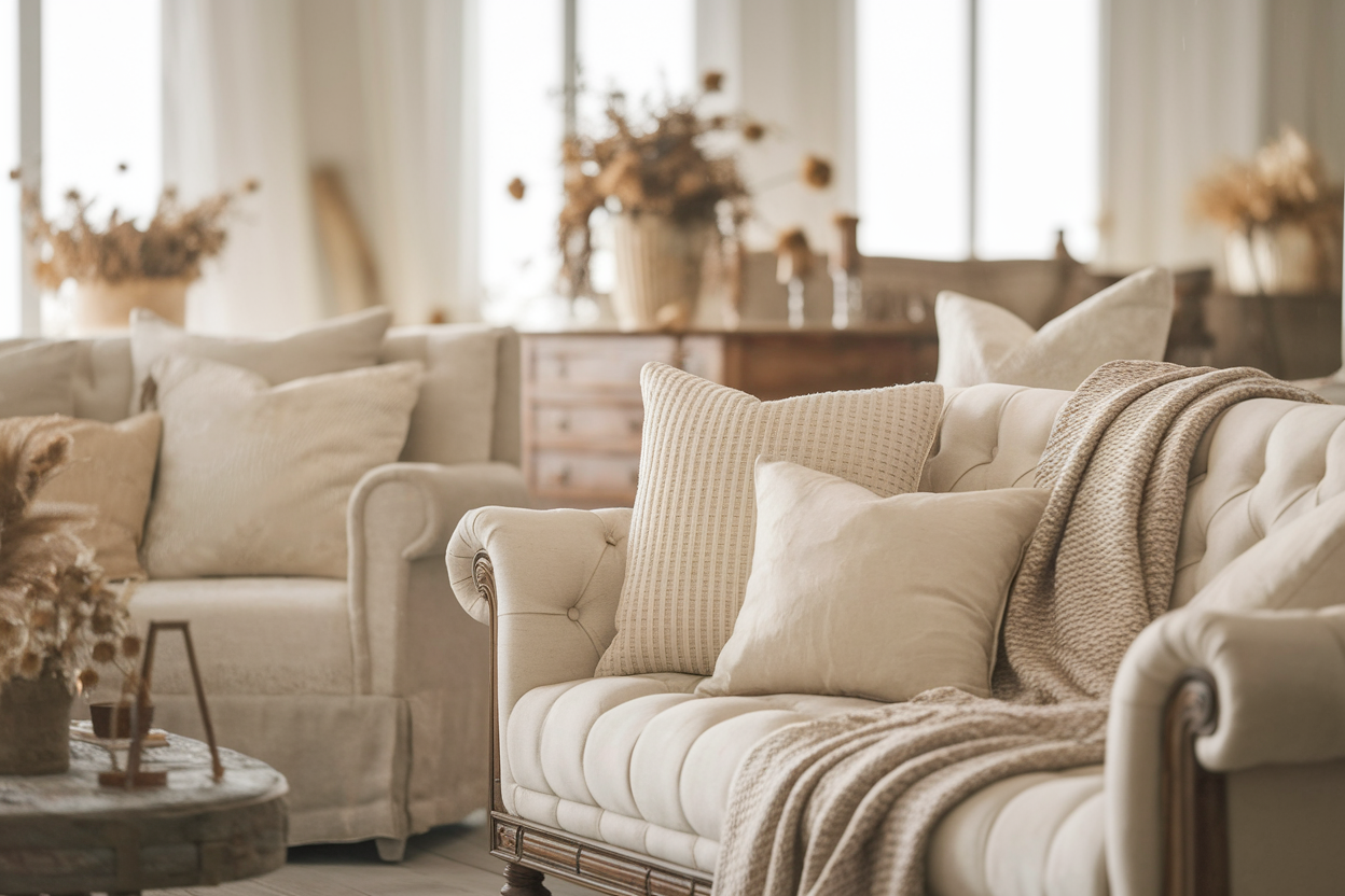 Salon Campagne Chic : 10 Idées Déco pour un Intérieur Beige et Cosy