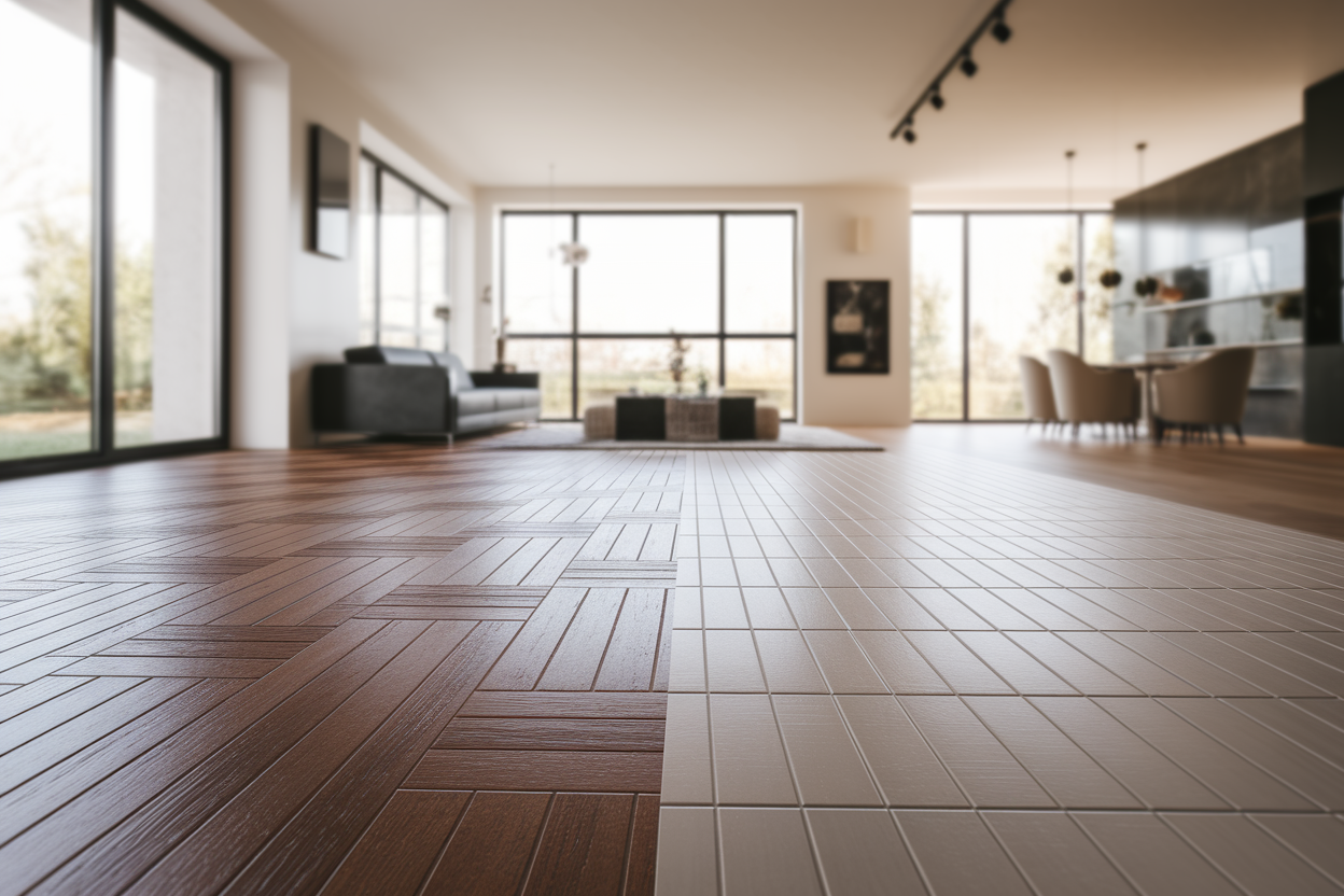 Parquet ou Carrelage : Comment Choisir le Revêtement Idéal pour Votre Salon
