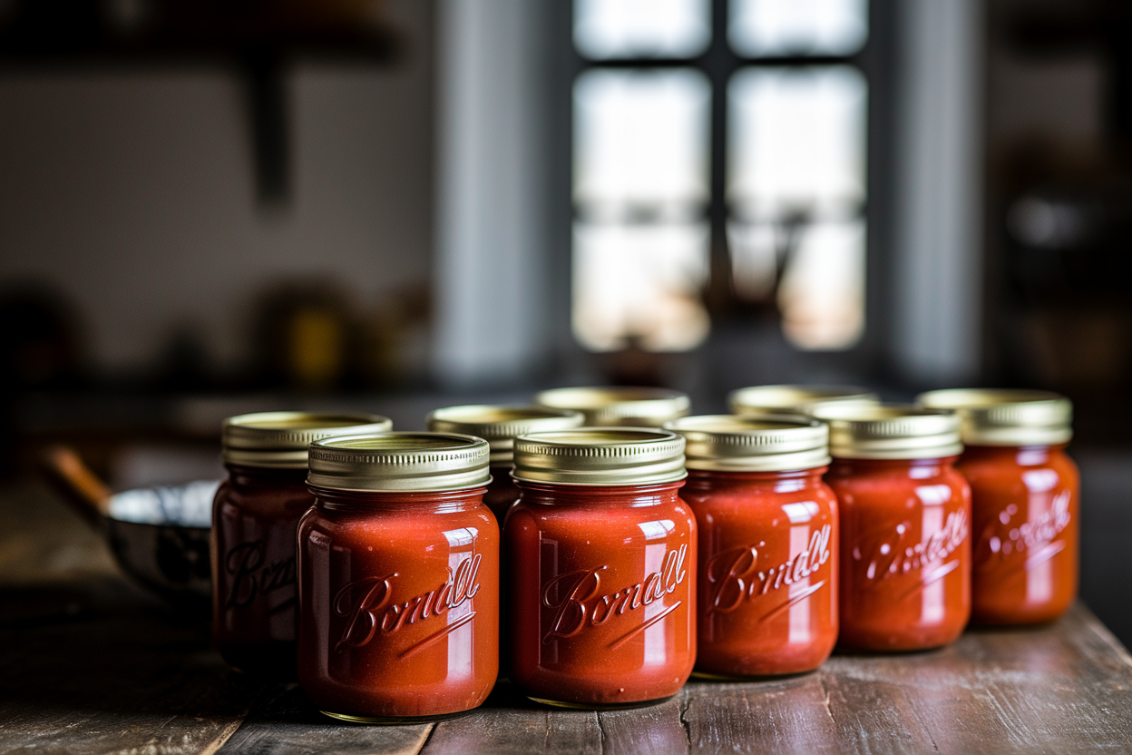 bocaux-sauce-tomate-table-bois