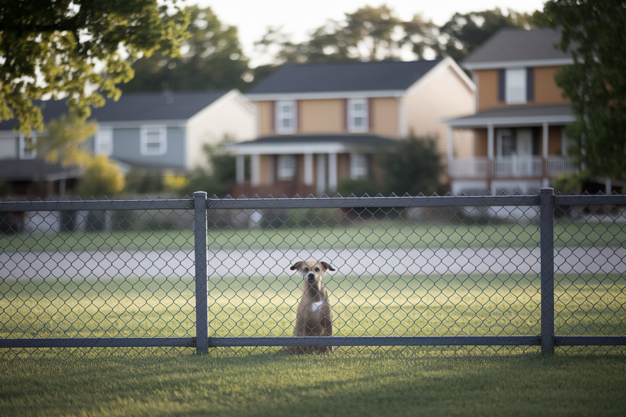 chien-cloture-jardin-maisons-floues