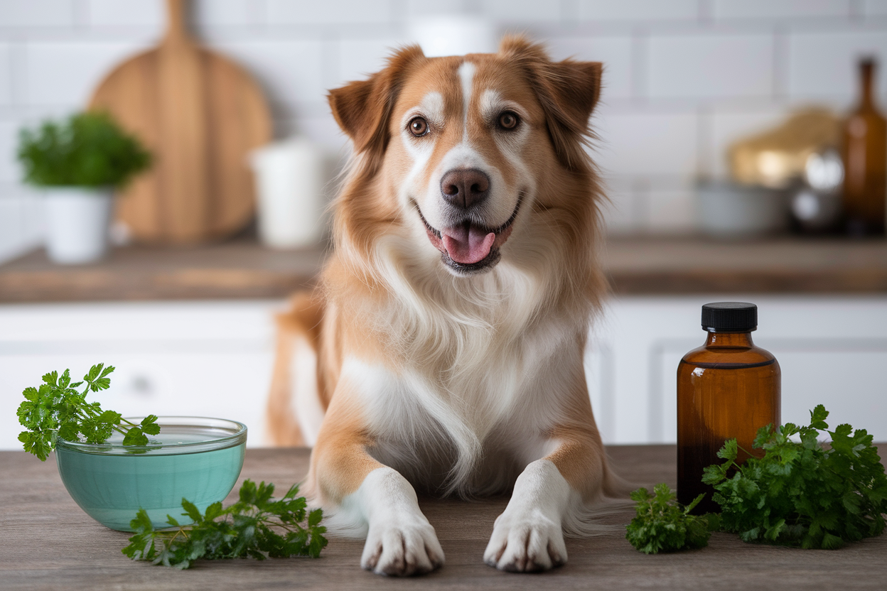 chien-comptoir-cuisine-vintage-persil