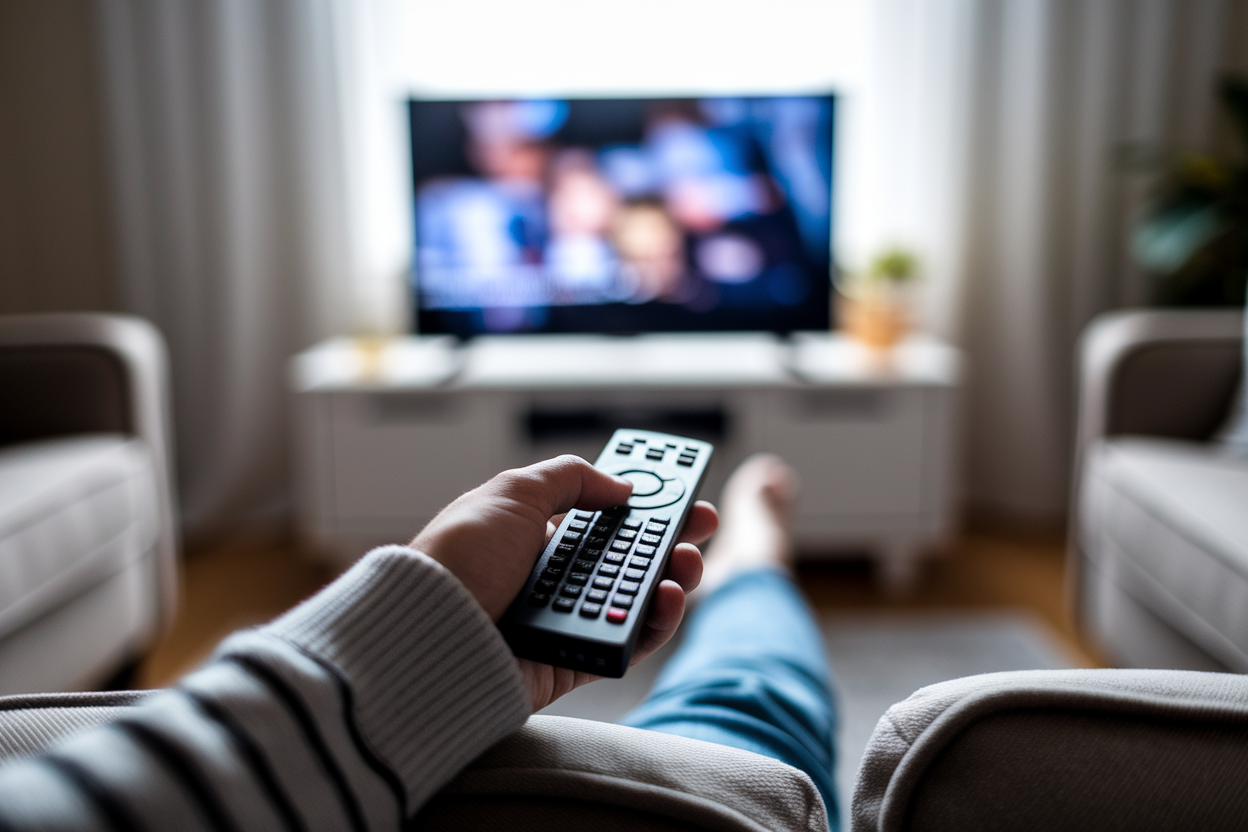 personne-canape-telecommande-television-salon