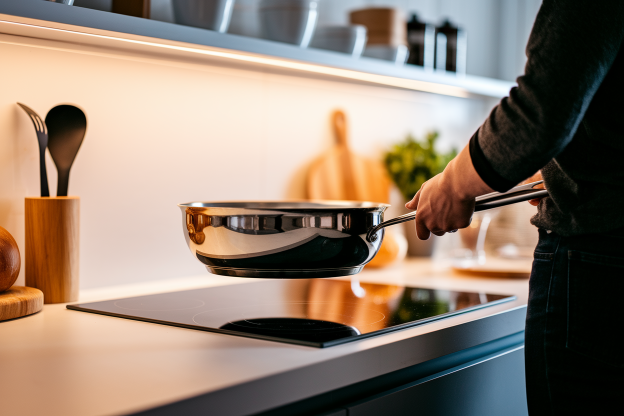 personne-dos-cuisine-poele-inox
