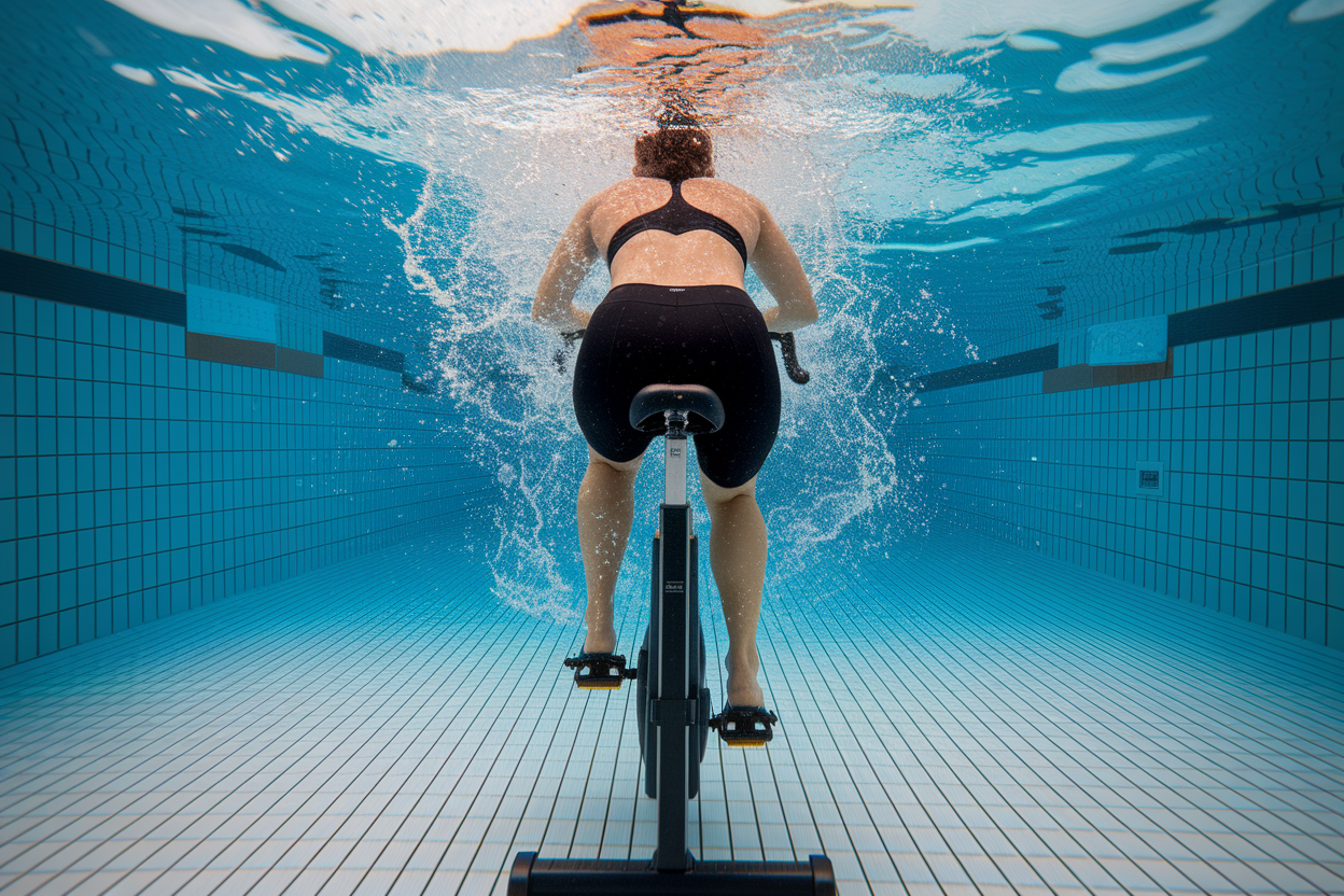 personne-piscine-velo-aquatique-eclaboussures