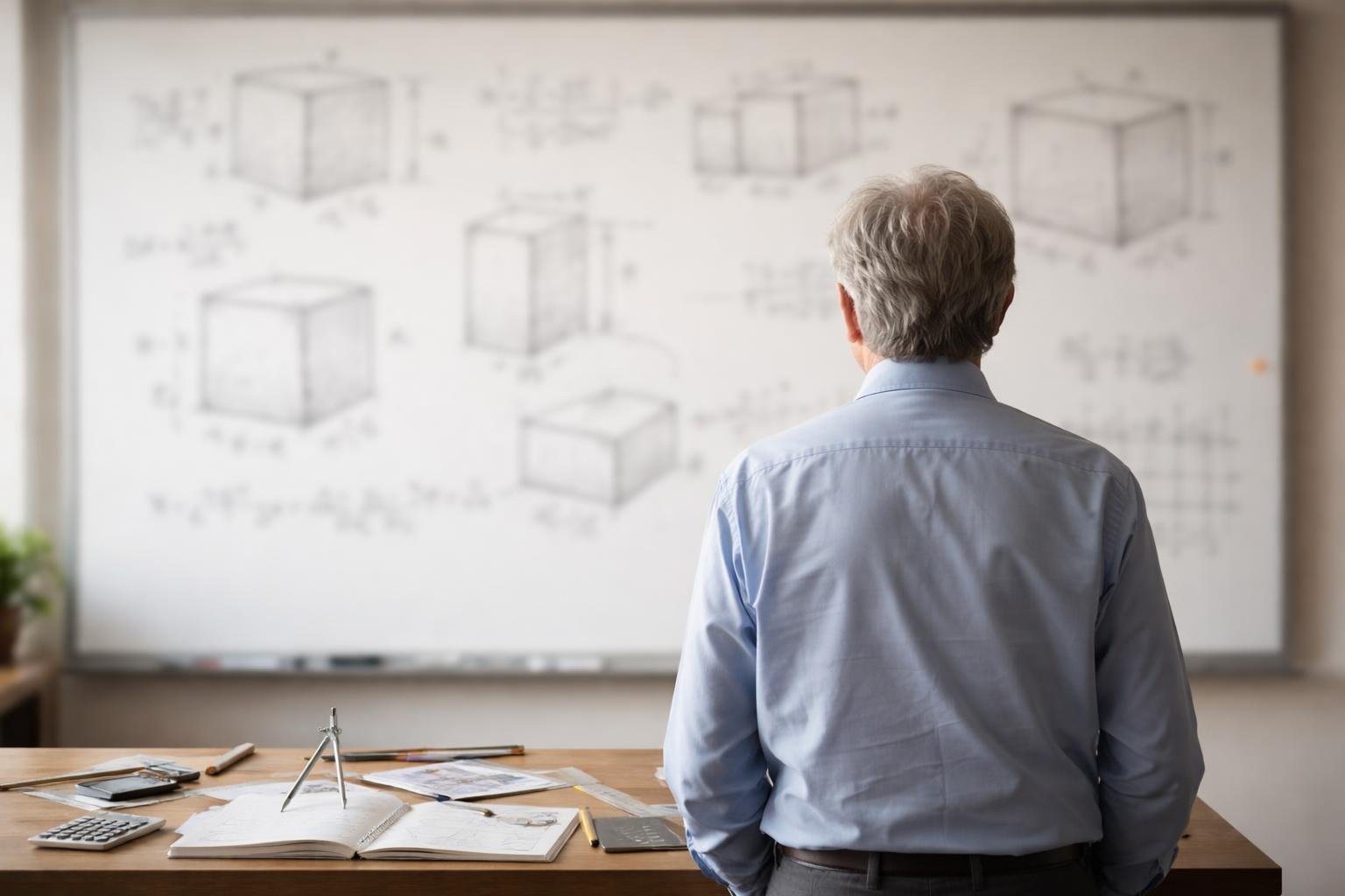 mathematicien-tableau-cubes-outils-geometrie