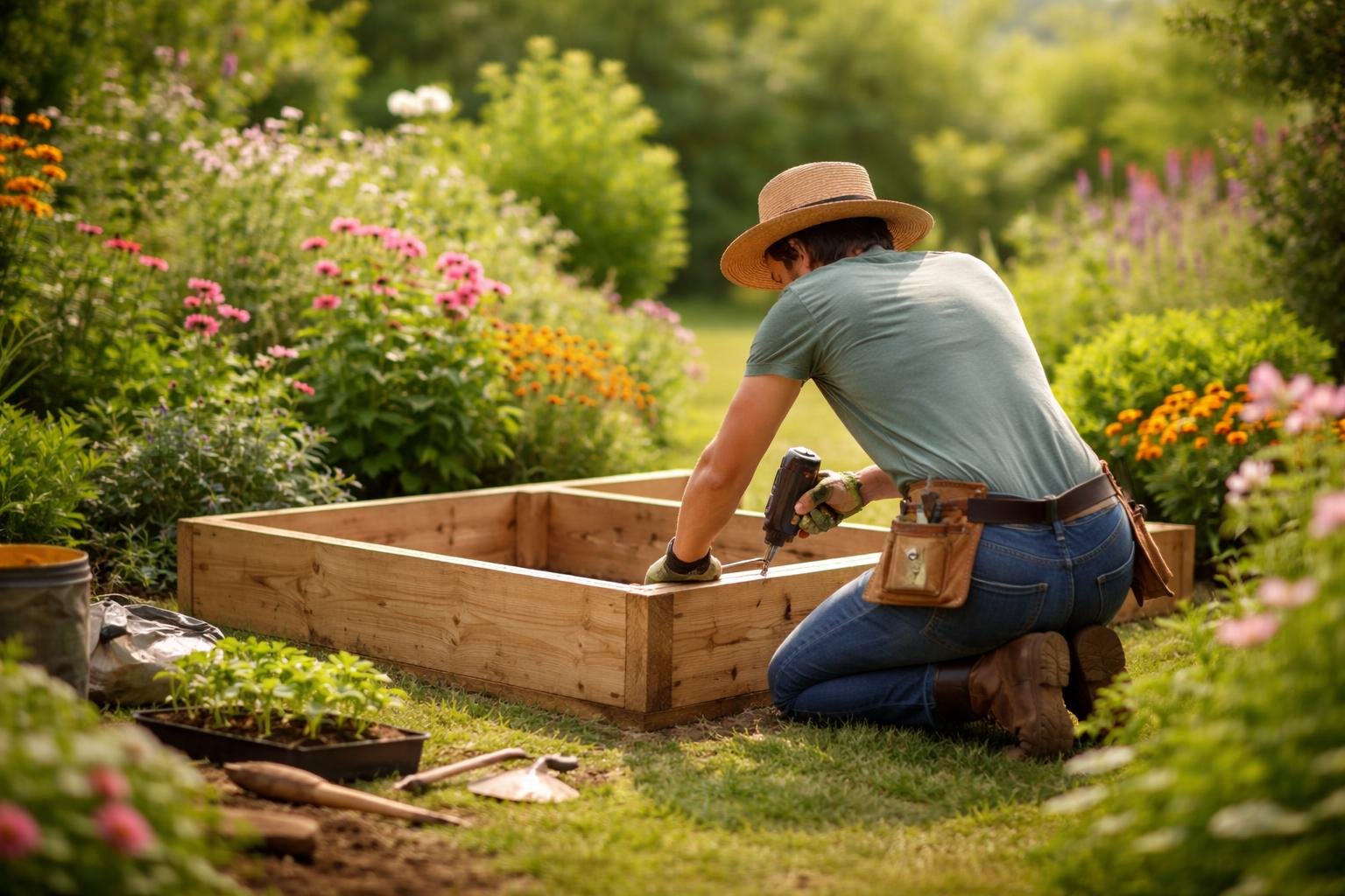 personne-carré-potager-bois-jardin