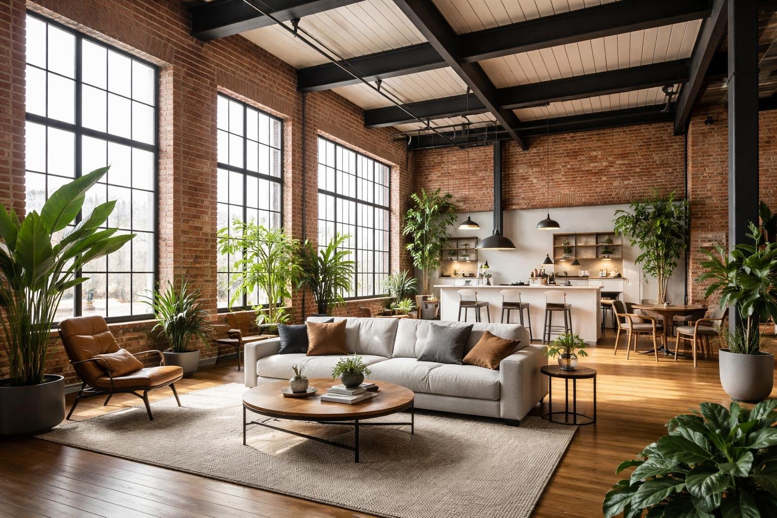 loft-spacieux-lumineux-briques-plantes